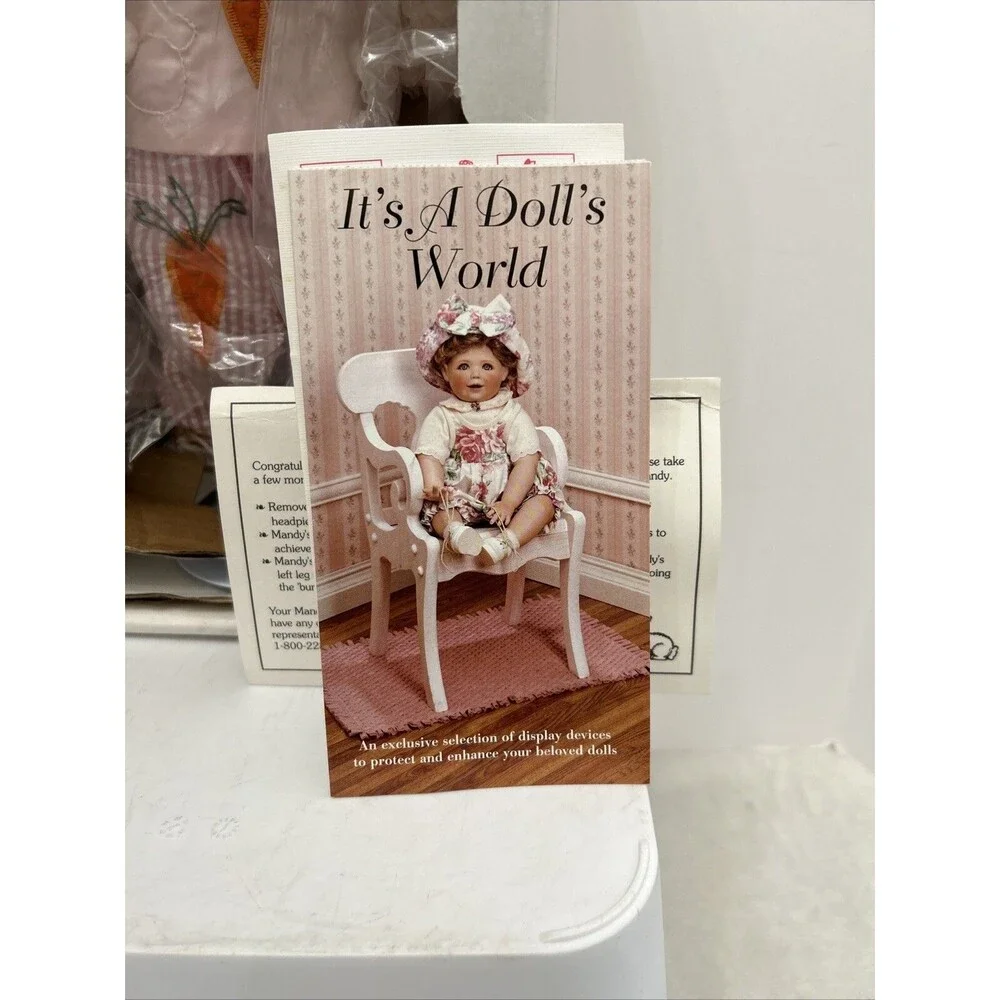 🔥🆕🔥Vintage 1993 Mandy Porcelain Doll By Bets Van Boxel Bunny Rabbit - Picture 5 of 8